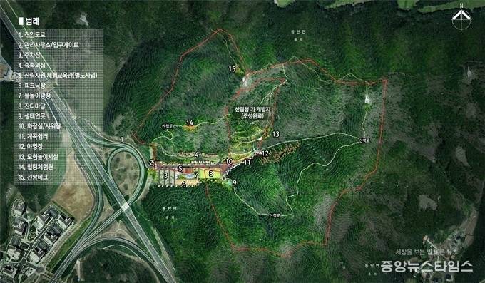 무봉산휴양림 평면도(화성시 제공)
