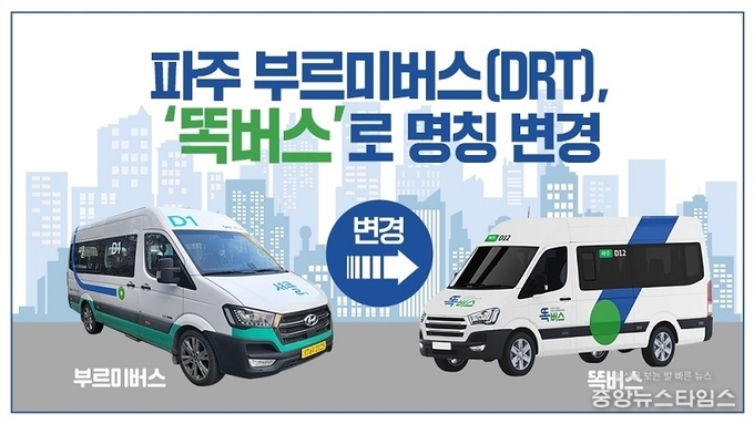 '똑버스'로 새롭게 단장한 파주 부르미 버스.(파주시 제공)