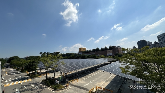 수원농수산물종합유통센터 주차장에 683kW 태양광발전소 건립