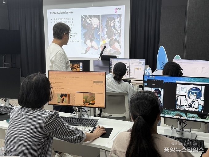 AI 콘텐츠 캠퍼스 內 AI 콘텐츠 창작아카데미 교육 현장.(경콘진 제공)
