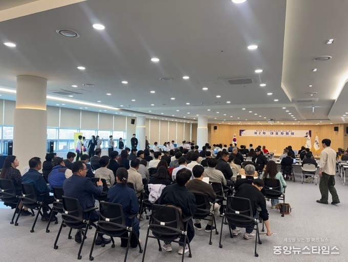 ‘제16회 경기도장애인체육대회 2026 광주’ 제2차 대표자회의가 광주시 G-스타디움 컨벤션홀에서 열리고 있다.(사진=경기도장애인체육회)