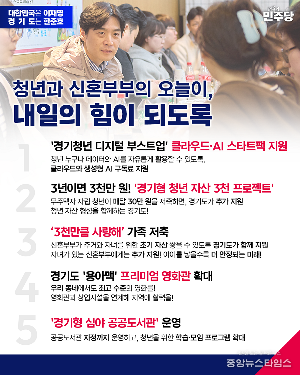 청년·신혼부부 ‘자산·기회·문화’ 5대 패키지 공약 발표.(사진=한준호 예비후보)