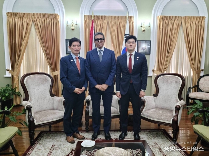 김용태 의원과 트리비다드 토바고 하원의장 면담.(사진=김용태 의원실)