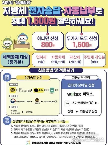 광주시, 지방세 전자 송달 및 자동이체 신청 홍보