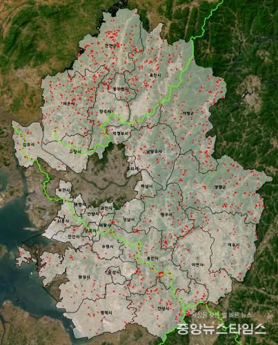 토지피복지도 기반 자연환경 훼손지 도출 결과