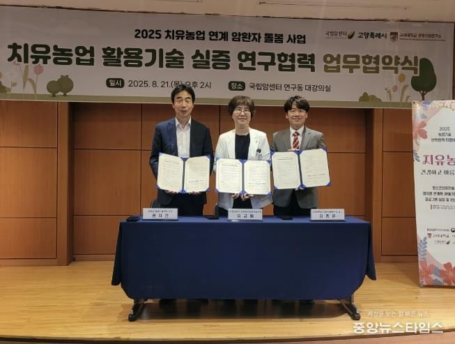 ‘치유농업 활용기술 실증 연구협력 업무협약식’기념촬영