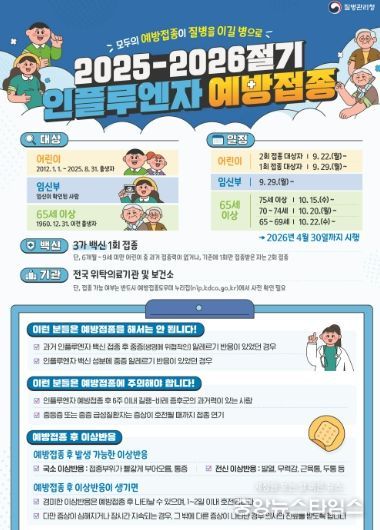 2025-2026절기 인플루엔자 예방접종 안내문