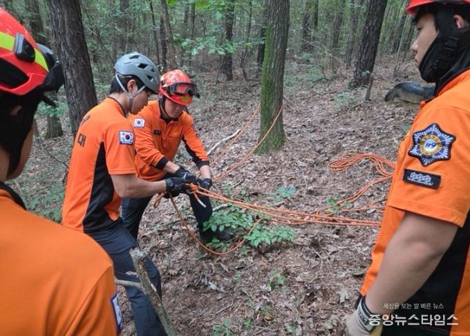 실전처럼 훈련한다! 파주소방서 산악사고 완벽 대비