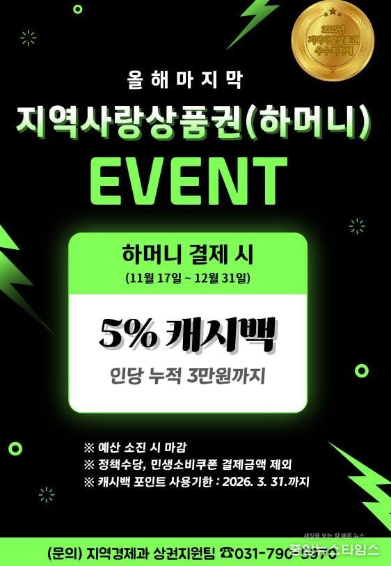 쓰면 돌려주는 착한 소비 하남시, ‘하머니 5% 캐시백’으로 연말 소비 촉진 나서