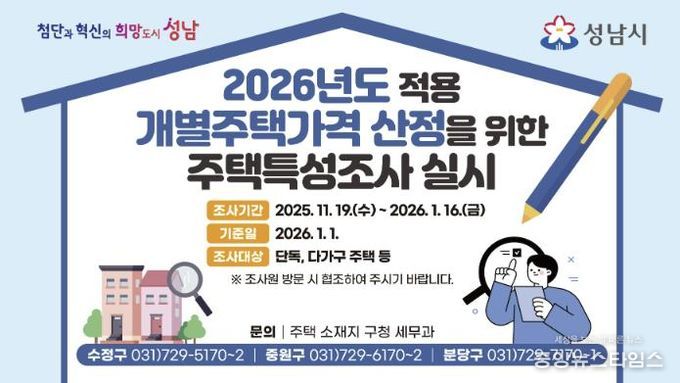 2026년도 개별주택 특성조사 홍보문