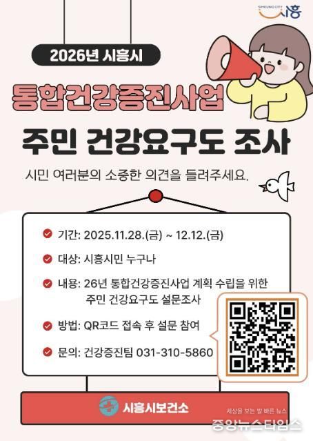 시흥시, 통합건강증진사업 주민 건강요구도 조사 실시