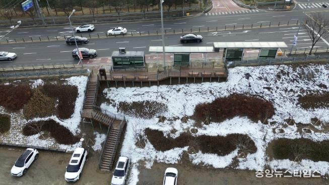 용인특례시가 수지구 성복동에 조성한 미세먼지 차단숲.(용인시 제공)