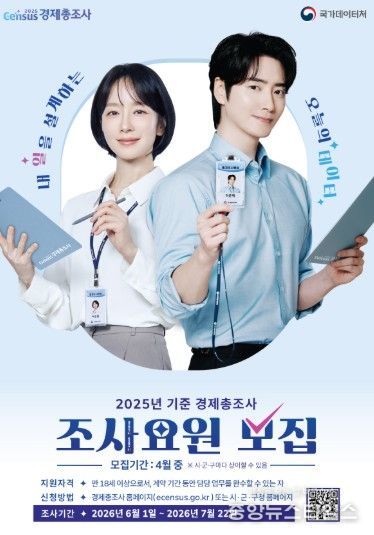 고양시 일산서구, ‘2025년 기준 경제총조사’ 조사요원 52명 모집