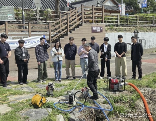 수원시 팔달구, 동 재난 담당자 양수장비 작동 교육 실시